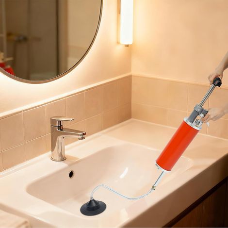 Déboucheur de canalisations à air comprimé - Pompe de nettoyage à pression pour tuyau - Peut être utilisé pour le dragage des toilettes, des excavatrices de sol, des éviers de cuisine (1/5)