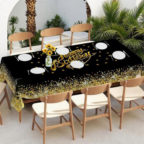 Nappe universelle quatre saisons, épaisse et résistante à l'eau et aux taches, motif anniversaire tendance, référence 5278, rectangulaire, 152 x 305 cm. (1/3)