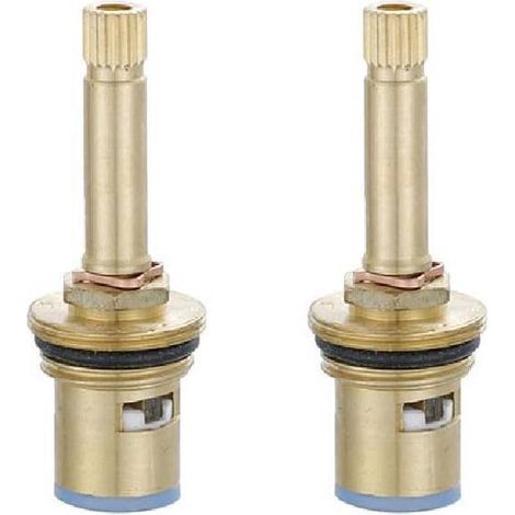 Noyau de valve de robinet- pièce de rechange pour valve de robinet à tige en laiton de 20 mm- convient aux robinets d'évier de salle de bain et de cuisine- couleur aléatoire (2 pièces) (76 mm) (1/5)