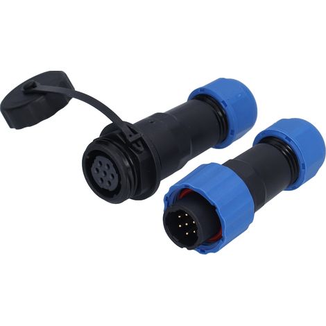 Connecteur avion étanche 7 broches 250V 5A, prise femelle résistante à l'oxydation, connexion stable, imperméable IP67, pour usage industriel et extérieur. (1/5)