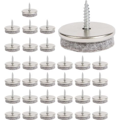 Patins Meubles - 32 Pack Patin De Chaise, 28mm Diameter Patin Chaise. Patin Meuble Ave Feutres épai De 5mm Sont Une Protection Idéale Du Pied De Chaise, Avec Une Installation Facile Par Vis (1/5)