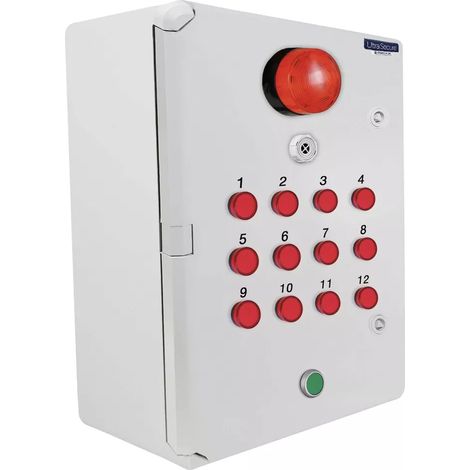 Boîtier supplémentaire pour identification d'alerte sans-fil 12 LEDs avec sirène + flash + bouton reset intégré (DA600+) (1/5)