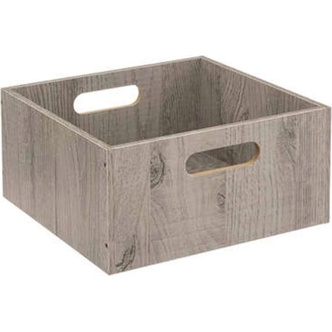 Boîte de Rangement en Bois "Mix n'Modul" 15x31cm Gris (1/2)