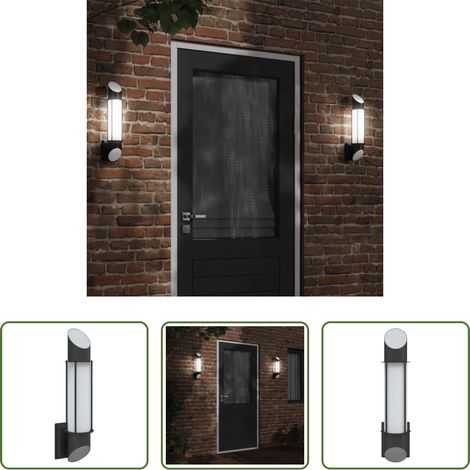 Éclairage extérieur -  Applique murale d'extérieur noir acier inoxydable (1/5)