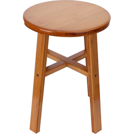 Tabouret en bambou multifonction, petit banc bas pour enfants, salon et intérieur, design rond M (1/5)