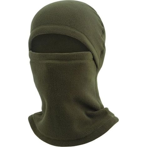Full fleece balaclava for skiing, cycling, running, windbreaker, neck warmer, scarf, shawl, hood for winter sports, black (military green) (1/5)