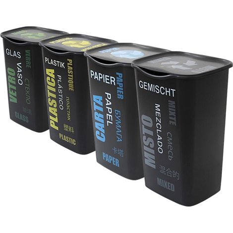 SET 4 PATTUMIERE RACCOLTA DIFFERENZIATA CON COPERCHIO (1/5)