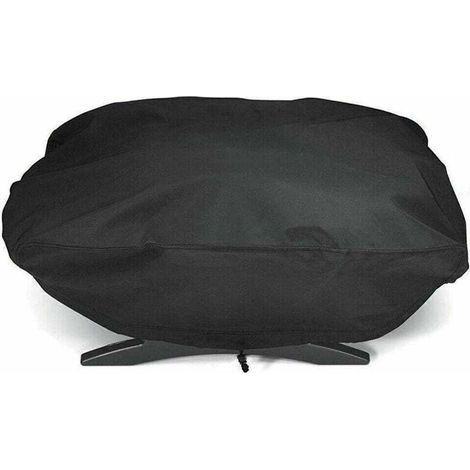 Housse de barbecue 210D imperméable – Protection UV et intempéries – Sangles de fixation – Compatible Weber Q100/Q1200/Q1400 - Q1000 (1/4)