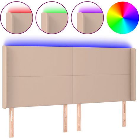 Maison Exclusive - LED Kopfteil Cappuccino-Braun 183x16x118/128cm (1/5)