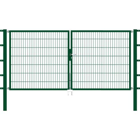 ALBERTS Doppeltor Flexo, fvz.grün Kst.b.RAL 6005, lichte BxH3000x1400, PF80x80/2100mm (1/3)