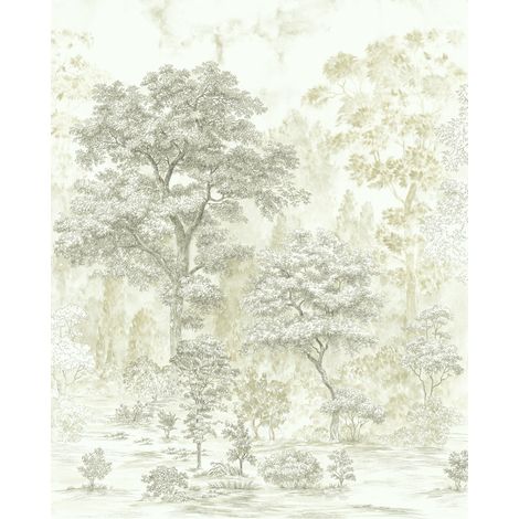 Komar – Papier peint panoramique arbres nobles – Motif moderne – Pose simplifiée – Finition résistante – Pour salon, chambre, bureau (1/5)