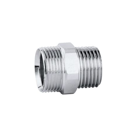 Verchromte Stecker-zu-Stecker-Verbindung 1/2" M x 23 S. 1,5 M Caleffi 384041  Verchromt