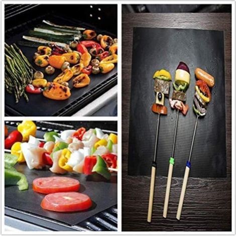 Tapis de Cuisson Tapi Barbecue Tapis Grille Barbecue Tapis BBQ Barbecue Tapis Grillagé de Cuisson Tapis de Cuisson Barbecue 1 154 (1/4)