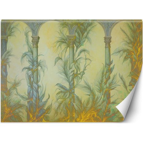 Fototapete Boho-Säulen und Blätter 150x105 cm