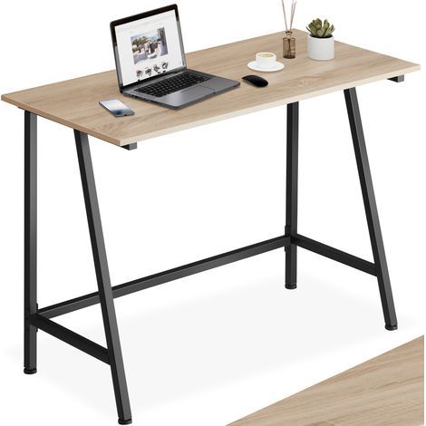 Bureau style industriel trapèz en panneau aggloméré bois clair
