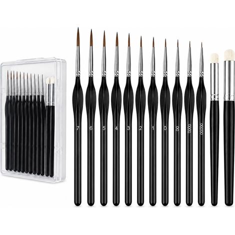 Lot de 13 pinceaux - Pinceaux fins miniatures pour acrylique (1/5)