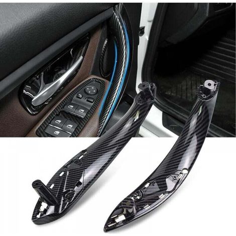Compatible avec BMW Série 3 F30, f31, f34, f80, poignée intérieure gauche + poignée de porte droite pour série 4 f32, f33, f36, f82, f83 (fibre de carbone) (1/5)
