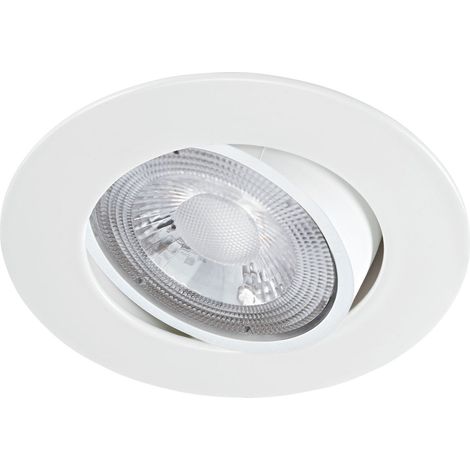 Aric – Spot encastrable LED 5W 4000K 520lm – Aluminium blanc – UGR 22 – Connexion sans outil – Pour plafond et mur (1/6)