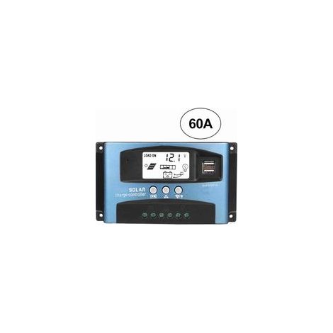 Contrôleur de charge solaire MPPT 60A, double écran LCD USB 12V 24V (1/5)
