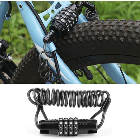 Cadenas de moto universel à code 4 chiffres antivol pour roues, bagages et selle (1/5)