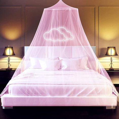 Moustiquaire de lit grande baldaquin idéale pour simple ou double Rose (1/5)