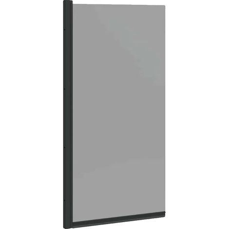 Mampara de ducha, cristal templado, diseño moderno, color negro. (1/2)