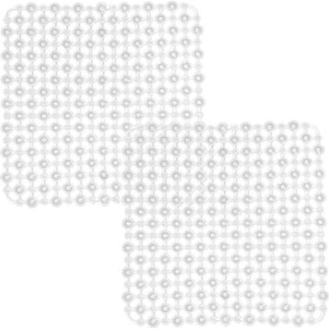 Lot de 2 Tapis Evier Cuisine, 27 x 27 cm, Tapis Evier à Faire Soi-Même pour Evier de Cuisine, Tapis D'évier à Drainage Tapide pour Vaisselle, Verrerie (1/5)
