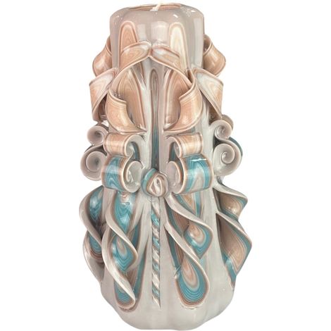 Bougie design faite à la main, décorative et inodore Ø8 x h18 cm, combustion longue de 66h, mèches en coton sans fumée. Parfaite pour la décoration intérieure et comme cadeau polyvalent (1/4)