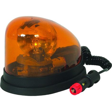 Topcar – Gyrophare halogène H1 12V – Protection IP54 – Homologué R65-R10 – Pour véhicules – Caoutchouc, embout magnétique (1/3)