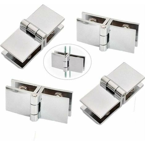 Stück 180 ° Glastürscharnier, Glastürscharnier, Glastürscharnier aus Zinklegierung, Clip-Glastür, einfache Installation und langlebig für Vitrine, Schrank (1/5)