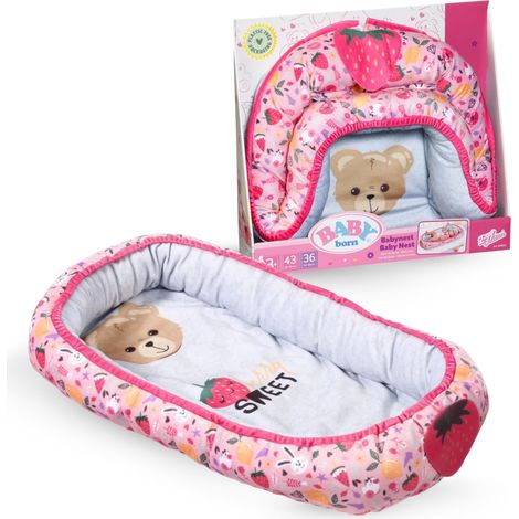 Baby Born Baby Nest 835821 - Nido Reversibile con Morbidi Bordi Imbottiti per Bambole Fino a 43 cm - Modello con Bacche e Orsetti - Ottimo per Il Divano, Il Pavimento e la cameretta - età: 3+ Anni (1/5)