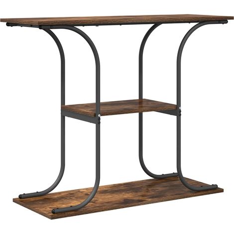 Maison Exclusive - Tavolo consolle con lo scaffale Rovere fumé 101 x 35 x 80,5 cm