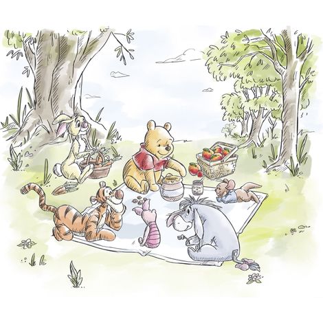 Komar Wandtapete - Disney Winnie the Pooh Nice for Picnics - 250 x 300 cm - Vlies - für Kinderzimmer (1/3)