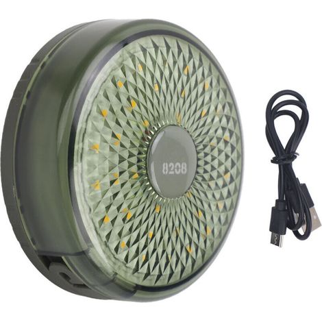 Guirlande lumineuse de camping d'extérieur, rechargeable, chargement USB, protection IPX4 résistante à l'eau pour tente, vert,