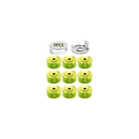 Confezione da 11 bobine di ricambio per decespugliatori Ryobi One+ 18V, 24V e 40V, diametro 2 mm e lunghezza 3,4 m. Bobine di ricambio per decespugliatori AC14RL3A (9 bobine, 2 C) - Crezuo (1/4)