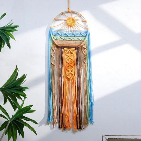 Decoración pared atrapasueños: grandes atrapasueños pared, habitación estilo boho Sunshine dormitorio, sala estar habitación infantil (Sunshine) (1/5)