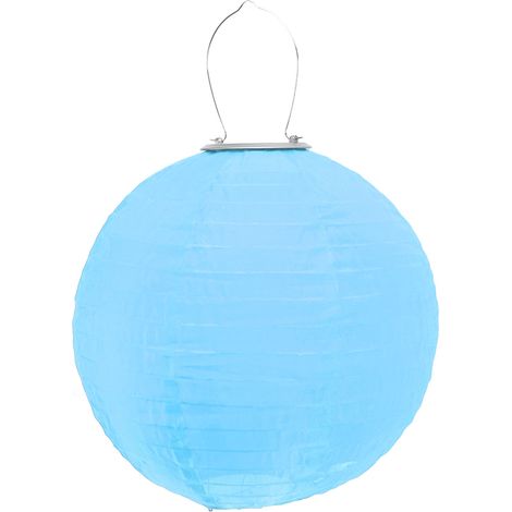 Lanterne solaire en tissu LED, étanche IP55, style chinois, lanterne suspendue en nylon solaire pour jardin, fêtes et festivals, bleue (1/5)
