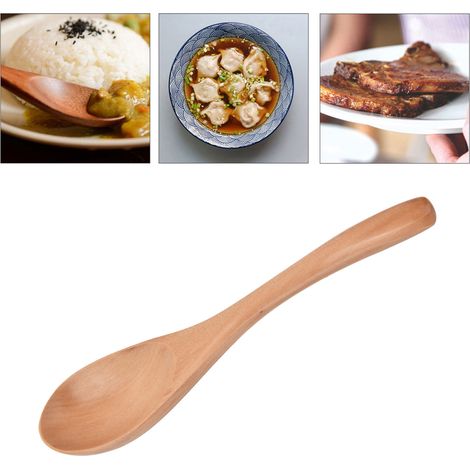 Cuillère en bois de lotus, cuillère de service en bois, petite cuillère anti-brûlure, 16 cm de long (1/5)