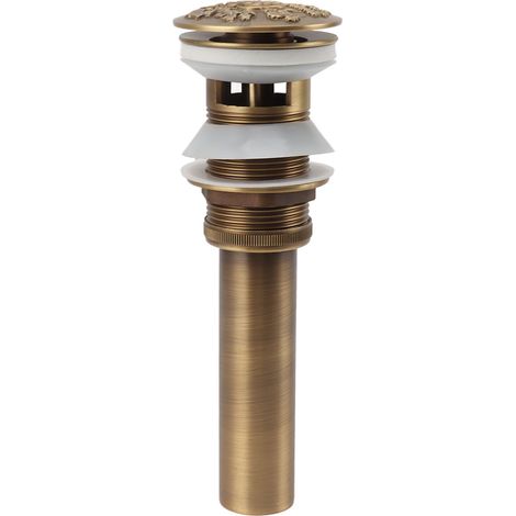 Bonde de lavabo à clapet en laiton, facile à installer et universelle, compatible avec les vasques et les lavabos avec trop-plein. (1/5)