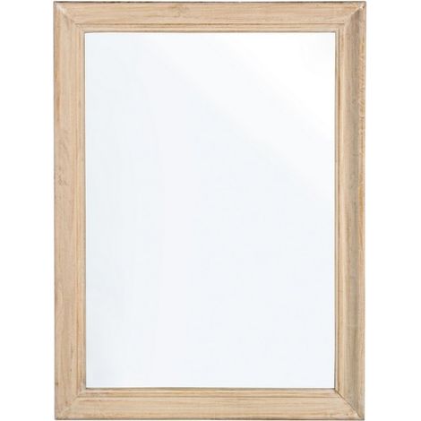 Specchio da parete con cornice in legno "Tiziano" -Naturale / 60 X 80 cm