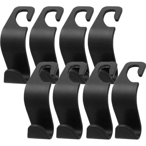 piezas, Gancho para coche, Ganchos, Ganchos para bolsas, Colgador de bolsas para coche, Gancho para asiento de coche, compras, bolsos, Negro (1/5)