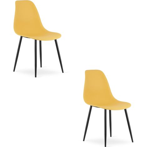 Sedia WAT color senape / gambe nere x 2 (1/5)