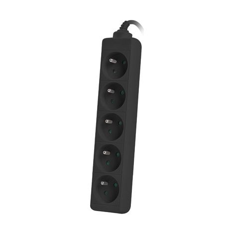 Lanberg Verlängerungsleiste 3 m schwarz 5x 230 V PL, Kabel aus massivem Kupfer (1/5)