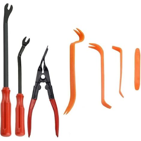 Kit d'outils de suppression audio de voiture 7 en 1, pince de serrage de 6/8 pouces, kit de suppression de fixation, kit de suppression de garniture automatique, outil de suppression de garniture de v (1/3)