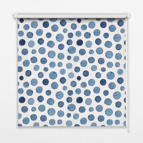 Tenda a Rullo Interna per Finestra - Tenda Filtrante Luce - Tenda Privacy - Tenda Decorativa Rettangolare - Rullo per Interni - (90 cm x 180 cm) - Punti blu