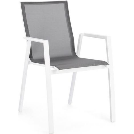 Silla De Krion Blanco Con Reposabrazos De Aluminio
