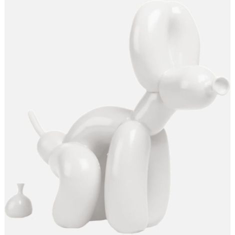 Statue de chien en ballon avec caca créatif de 22 cm, décoration intérieure moderne nordique, sculpture en résine, objet de décoration de bureau avec ornement en forme de caca. (1/2)