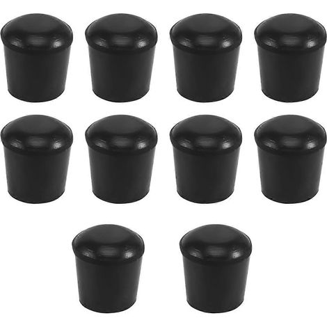 Lot de 10 patins coniques en caoutchouc pour pieds de table/de chaise, noirs. (1/5)