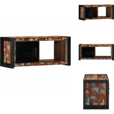 Meuble TV 80x30x35 cm bois massif de récupération - Meuble TV - Meubles TV - Banc Tv - Buffet Tv (1/5)