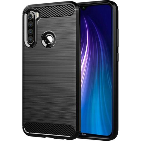 REDMI NOTE 8T HÜLLE ARMOR CARBON RÜCKSEITE SCHWARZ + GEHÄRTETES GLAS (1/5)
